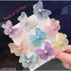 Cute 10 Pcs Butterfly Hair Clips for Baby Girls ( Pack of 10 Pcs) - Multicolour