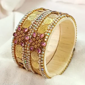 Cream colour kasu silk thread bangles