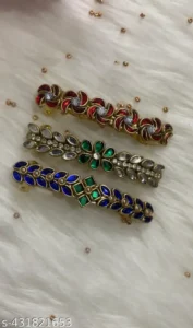 Kundan hair center clips