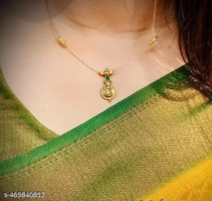 Invisible necklace with lakshmi coin