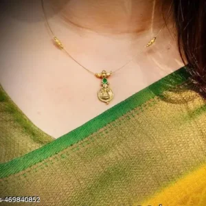 Invisible necklace with lakshmi coin