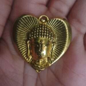 Antique gold heart shape Buddha pendant