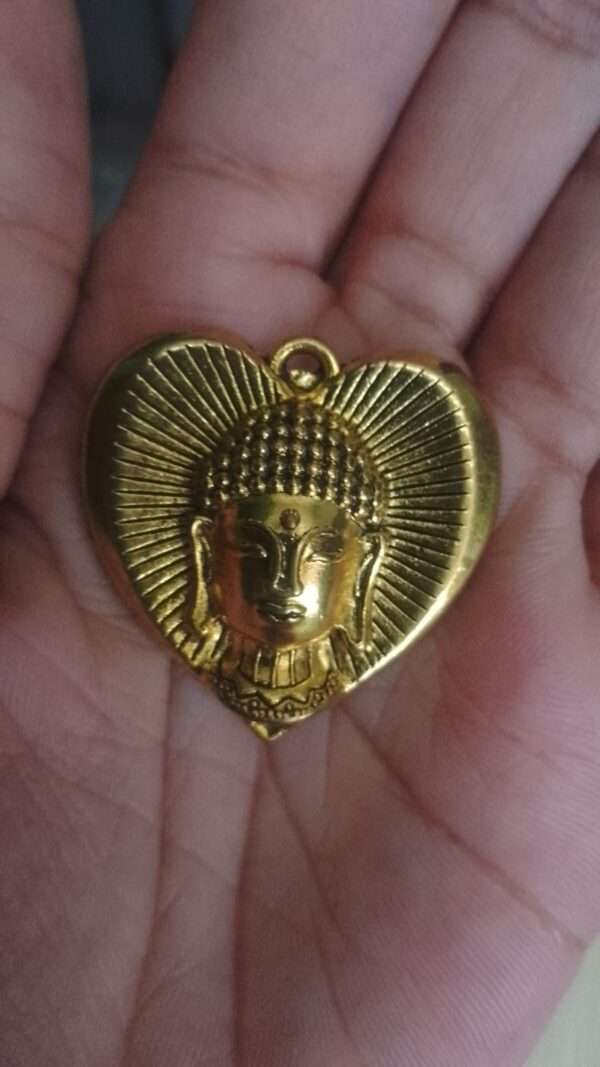 Antique gold heart shape Buddha pendant