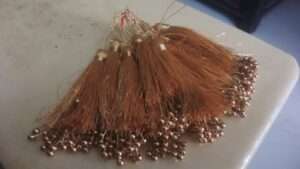 Gold tassels with beads - 1 dozen