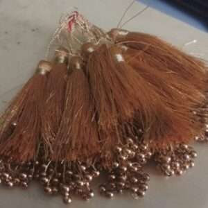 Gold tassels with beads - 1 dozen