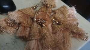 Gold Latkans or tassels for blouse hangings or lehengas - 1 dozen