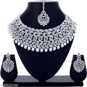 White Austrian Diamond Rhodium Plated Jewellery Set