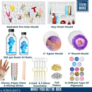 Epoxy Resin Kit for Beginners with keychain mould