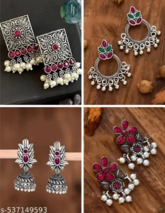 oxidised silver earrings