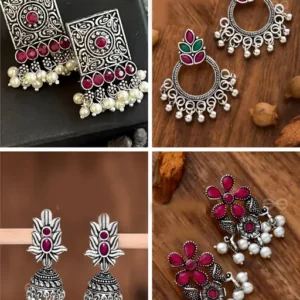 oxidised silver earrings