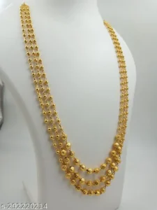 Gold beads chain 3 layers