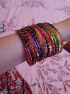 Multicolour glass bangles - dozen bangles