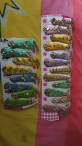 Pastel colour silk thread tic tac clips - 10 pairs combo