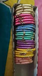 Kids silk thread bangles (size upto 2) - 1 set of 4