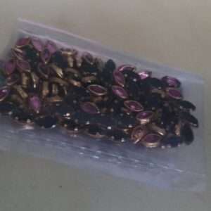 Framed Kundans eye shape 36 Glossy type 10grams light pink colour