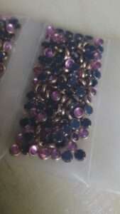 Framed kundans round light pink 4mm glass kundans