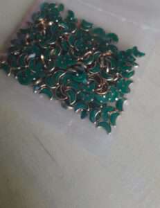 Half moon green matt kundans