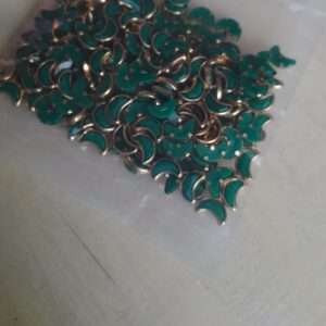 Half moon green matt kundans