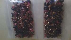 Half moon peach pink glossy kundans