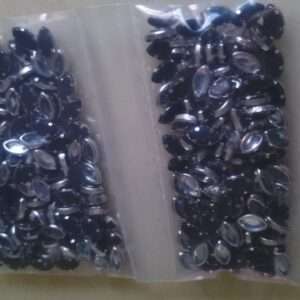 Silver framed Eye shape kundans 6mm - 10 grams