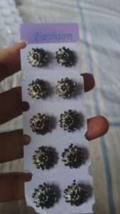 Black metal stud earrings