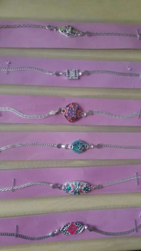 Silver rakhi bracelet