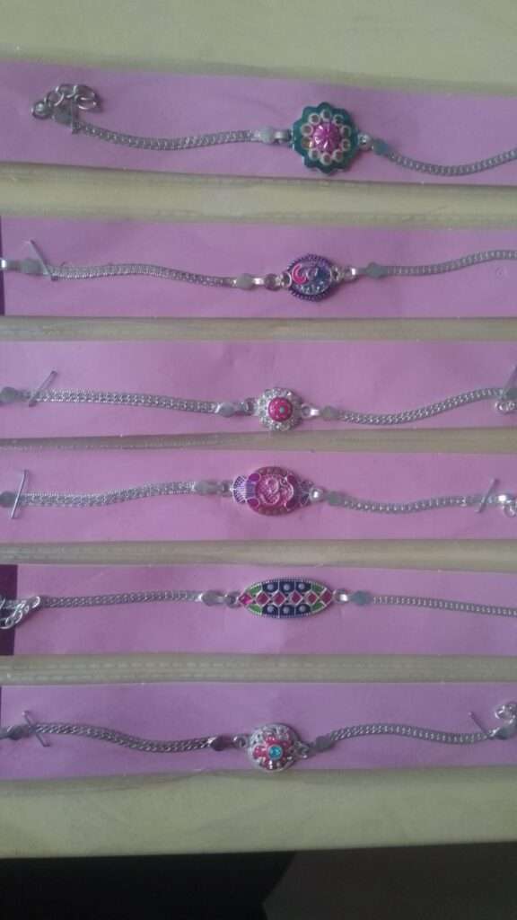Silver rakhi bracelet