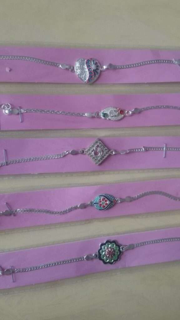 Silver rakhi bracelet