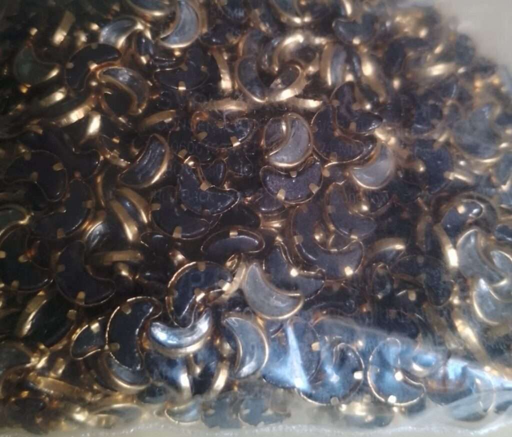 Framed Kundans Moon Shape white