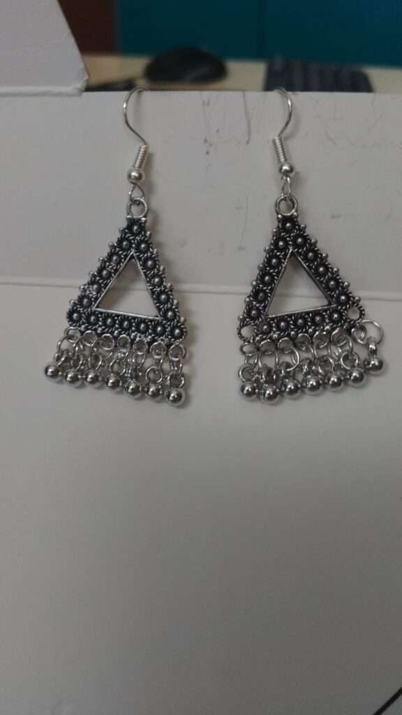 Triangle oxidised earrings