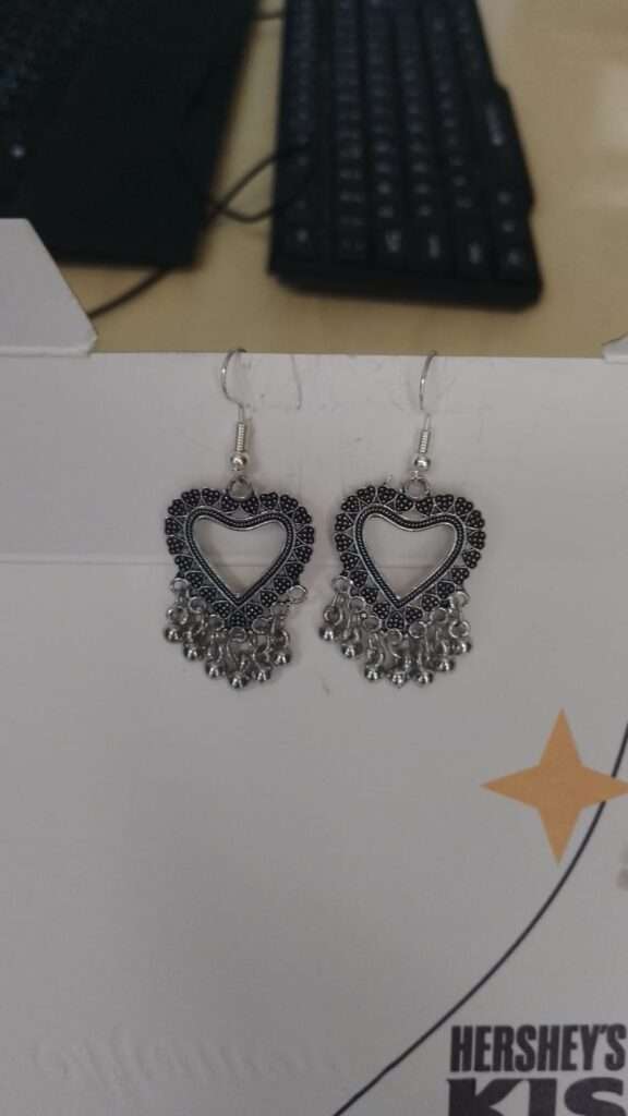 Oxidised earrings heart shape