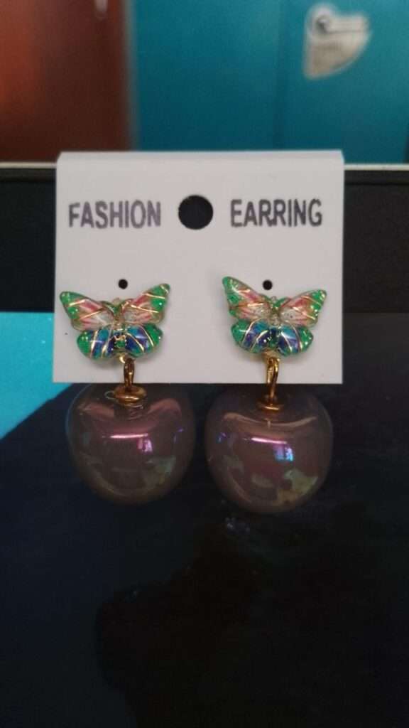 Butterfly bead earrings