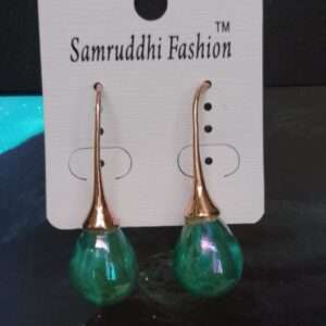 Green drop earrings