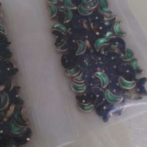 Half moon light green glossy kundans – 10g