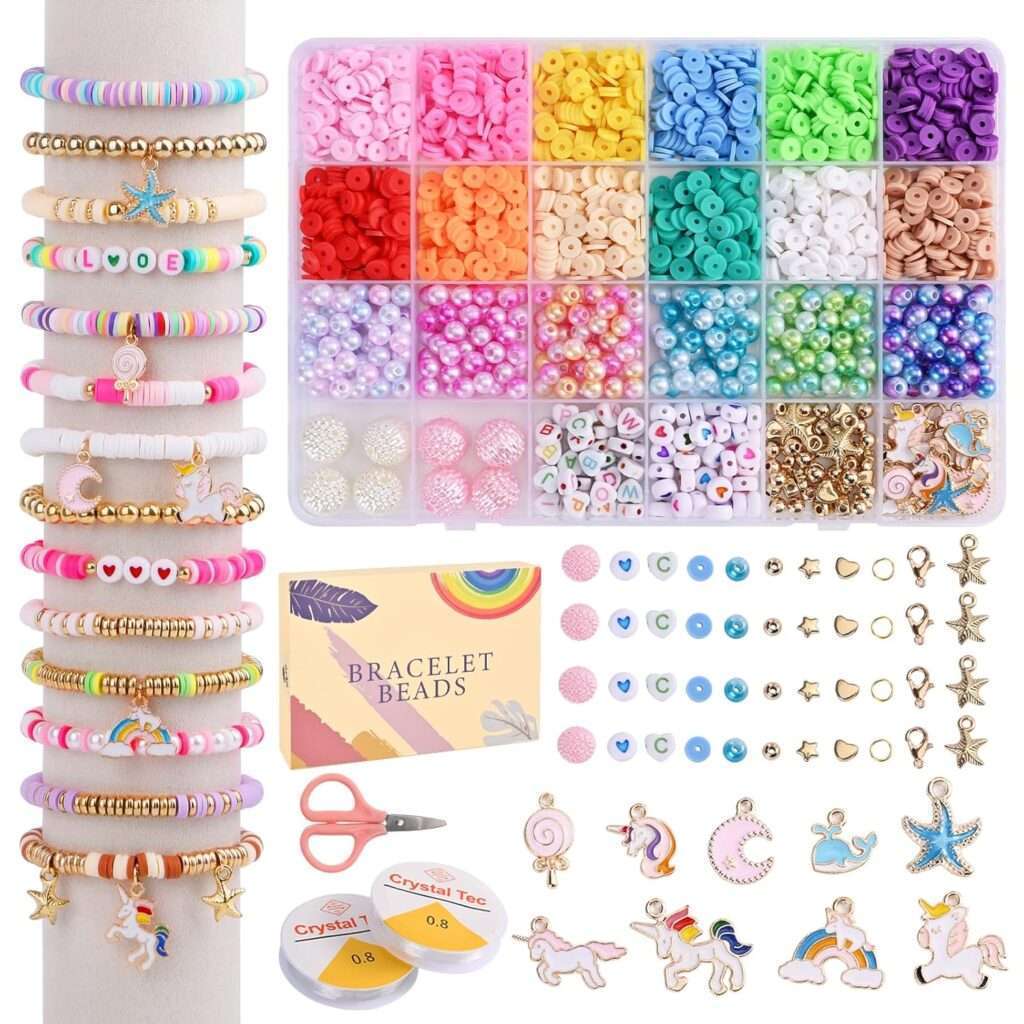 Unicorn Bracelet Kit for Girls – DIY Bead Jewellery Making Set (Ages 6–12)