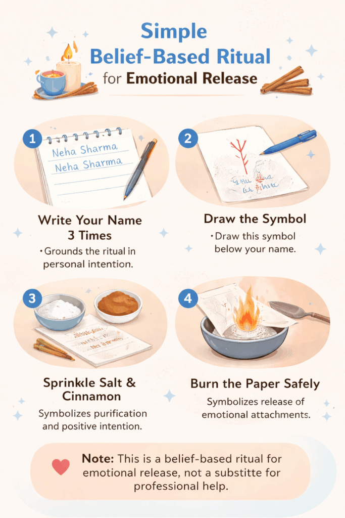 Representative symbol used in a belief-based intention ritual followed by some individuals for personal reflection and emotional release.