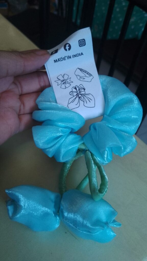 Light blue scrunchie