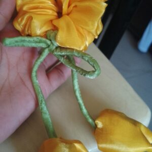 Yellow tulip scrunchie