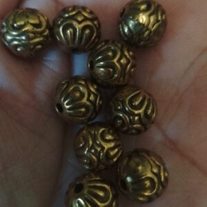 Antique gold beads pack of 9