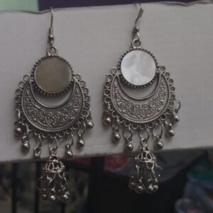 Chandbali earrings with jhumka and ghungroos
