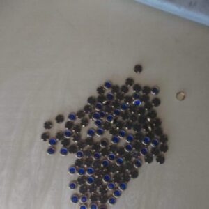 Framed glass Kundans round 4mm – Glossy dark blue 10 grams