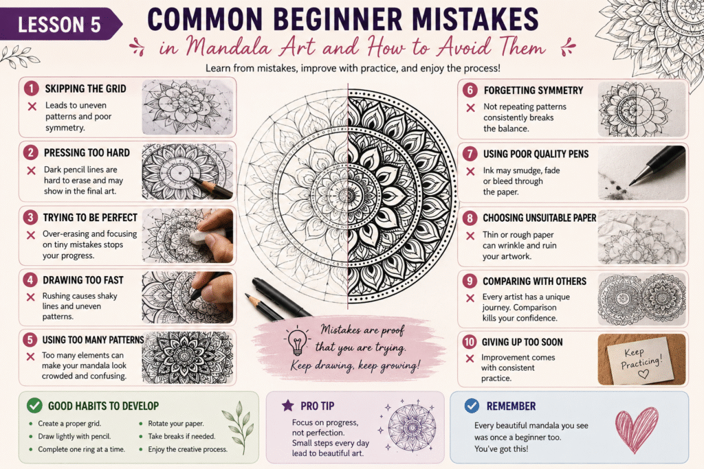 Common beginner mistakes in mandala art and how to avoid them