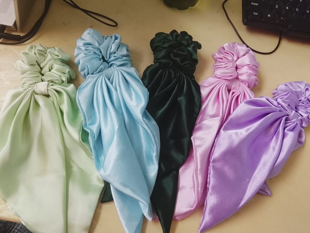 Bow scrunchies combo - 5 colours