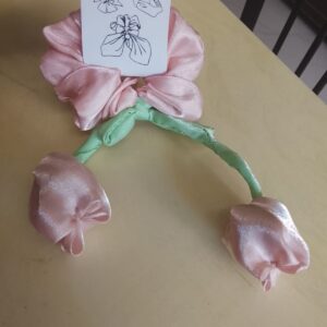 Baby pink tulip scrunchies