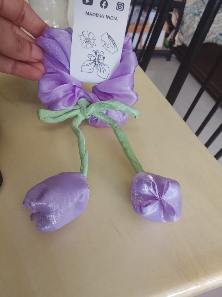 Lavender tulip scrunchies