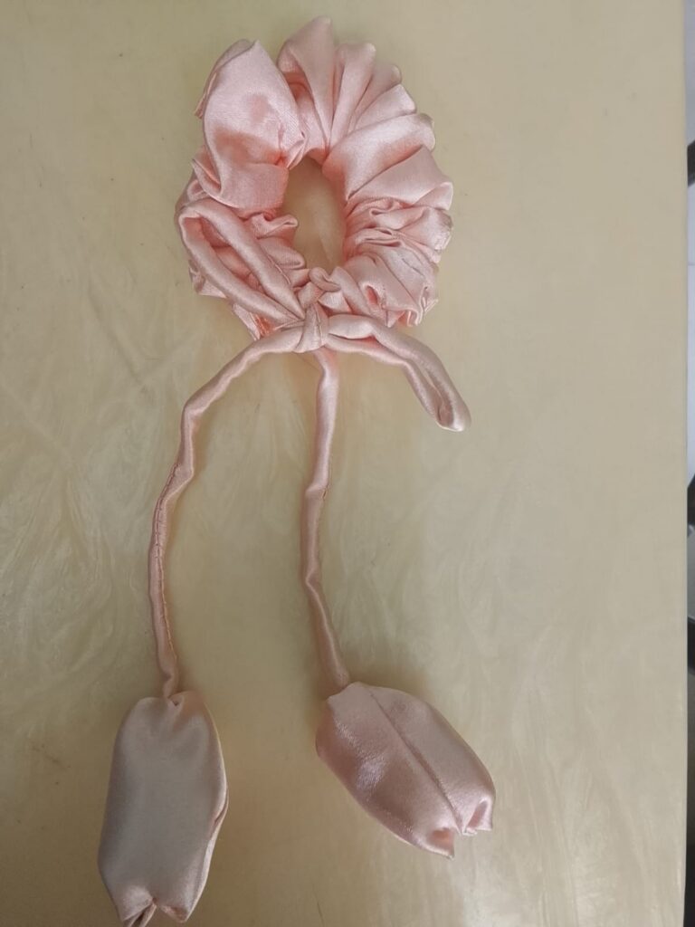 Peach colour tulip scrunchie