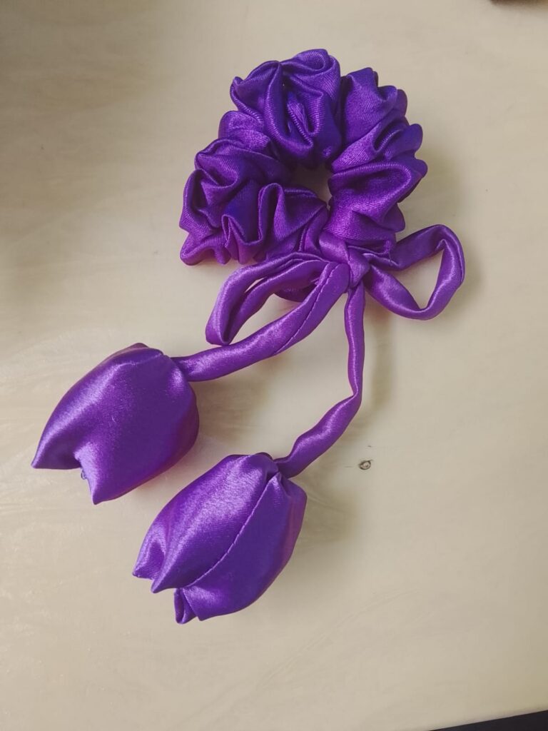 Violet tulip scrunchies