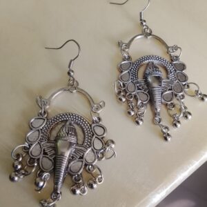 Silver Ganesha Earrings