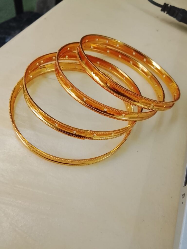 Metal base bangles with holes 