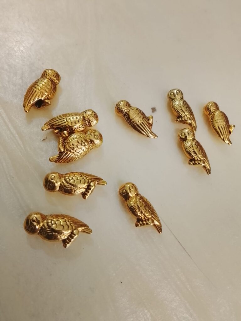 Antique gold Owl beads